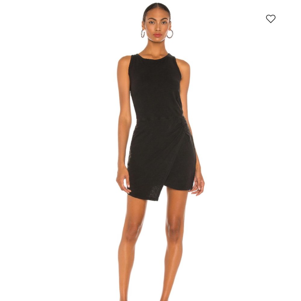 Pam & Gela Black Faux Wrap Tank Dress